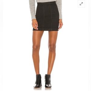 Free People Black Denim Mini Skirt